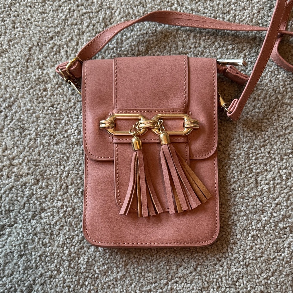 Olivia Miller Pink Isabella Phone Crossbody Bag Gold Accents